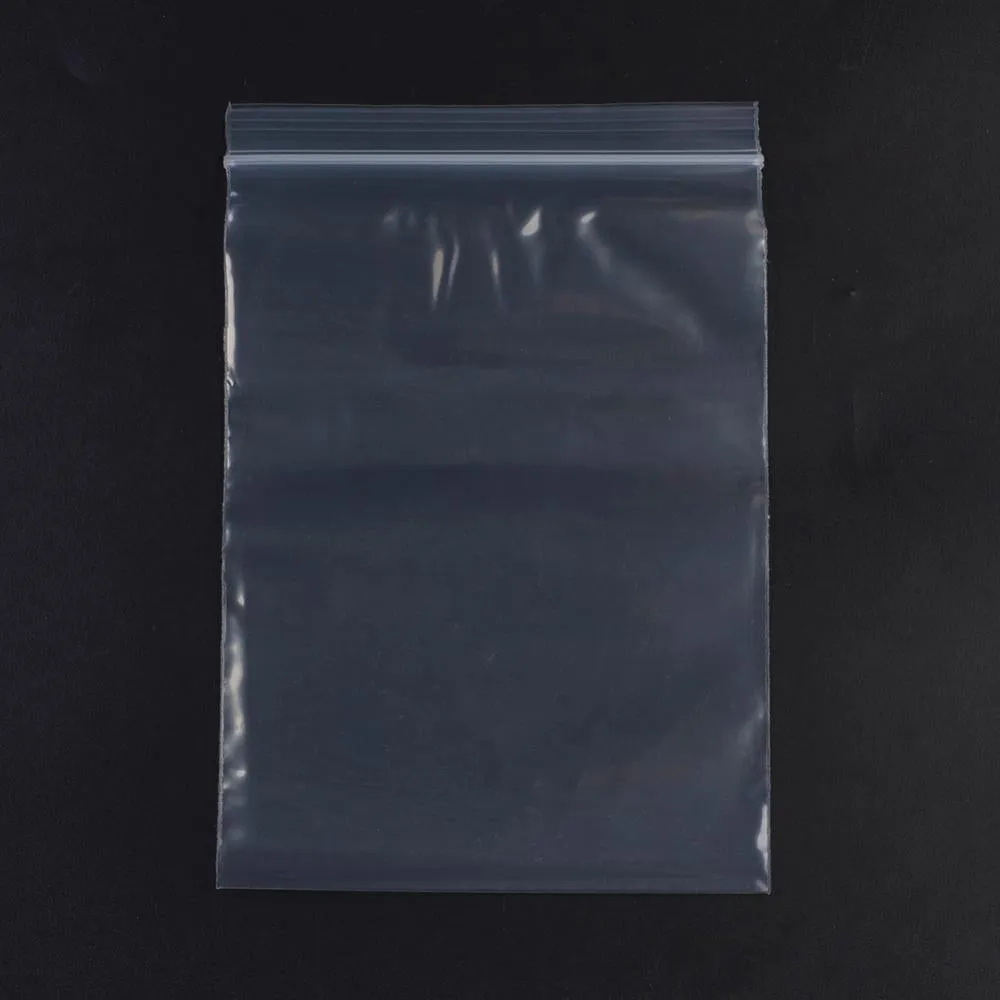 1 Bag Plastic Zip Lock Bags, Resealable Packaging Bags, Top Seal, Self Seal Bag, Rectangle, White, 24x16cm, Unilateral Thickness: 3.9 Mil(0.1mm), 100pcs/bag