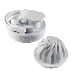 26oz Shaker Lid   Agitator Combo - White Lid with White Band