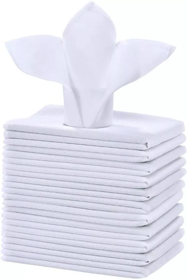 300 Pcs Cotton Cloth Napkins 250TC Hotel Quality Wedding Party Large Size White Napkin