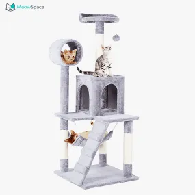 51'' Multilevel Cat Tree with Condo-Light Gray