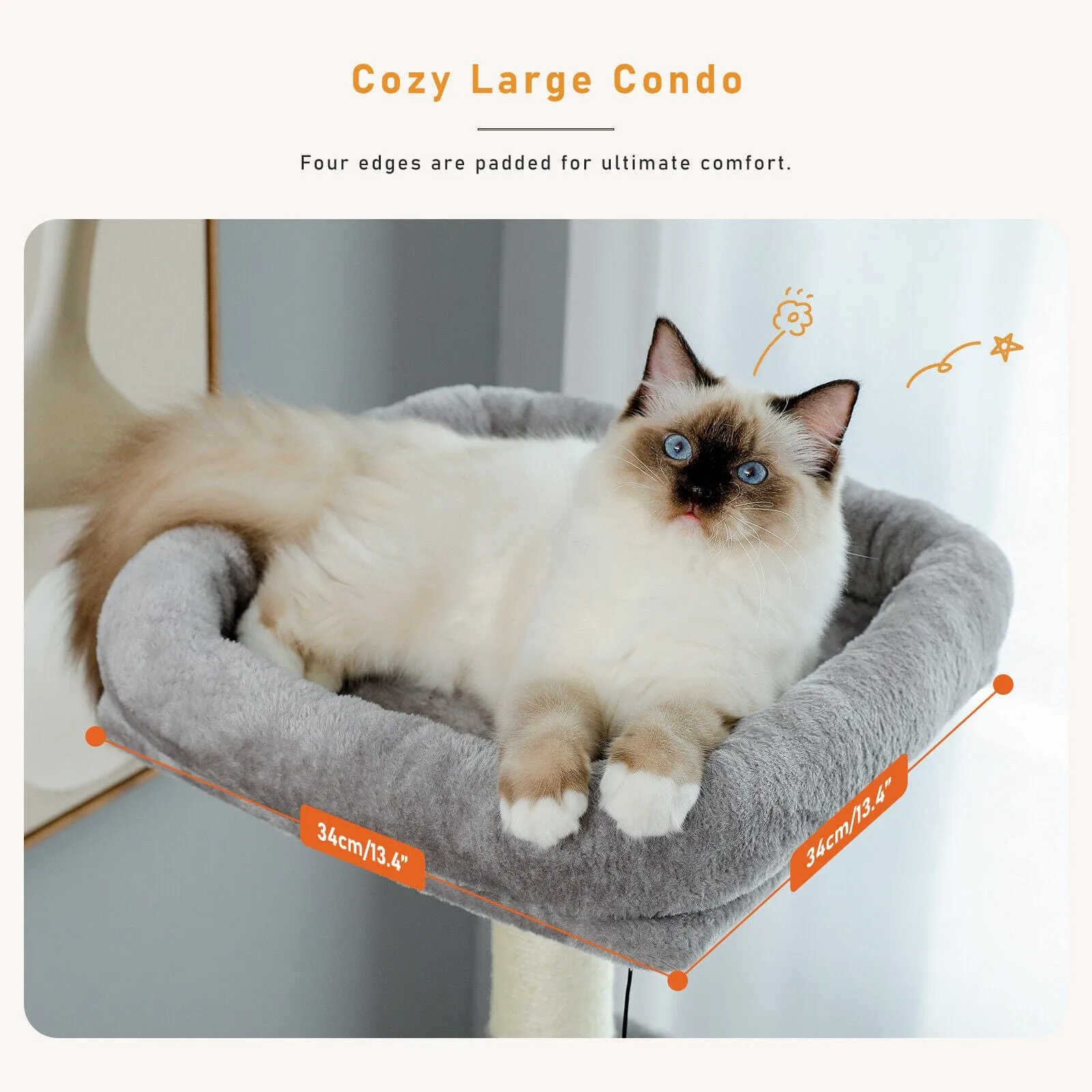 59.1" Cat Scratching Post / Tree / Pole - Grey