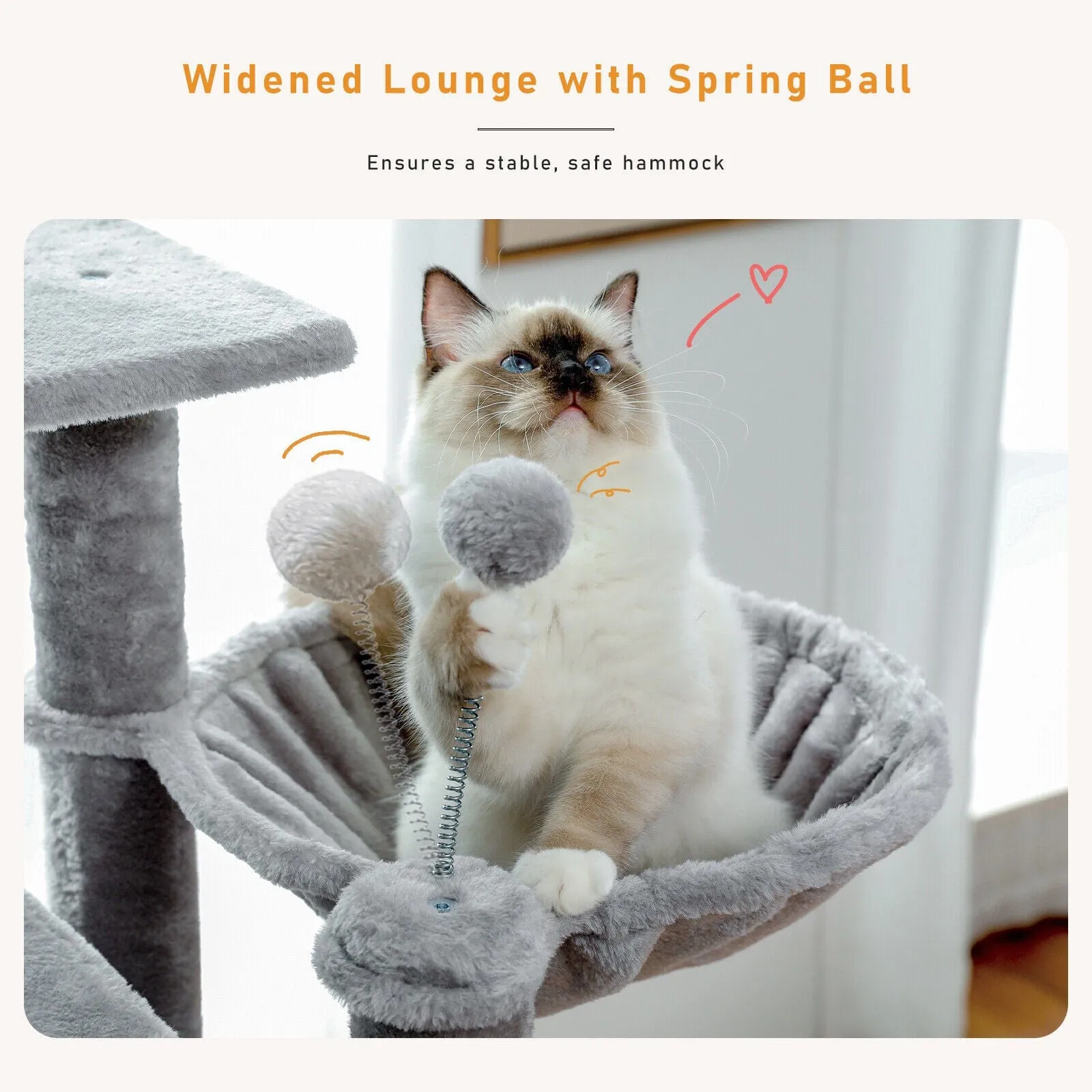 59.1" Cat Scratching Post / Tree / Pole - Grey