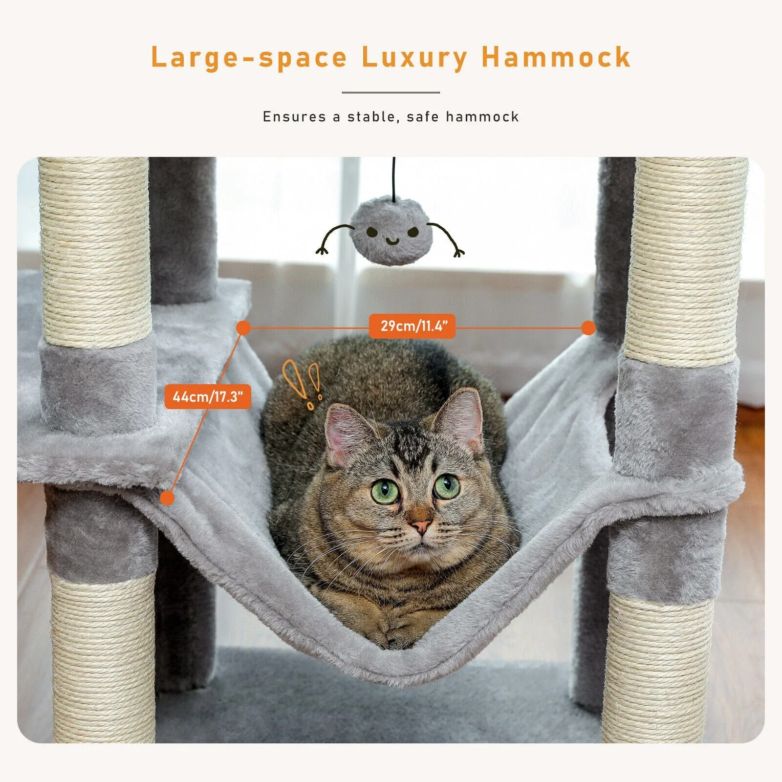 59.1" Cat Scratching Post / Tree / Pole - Grey