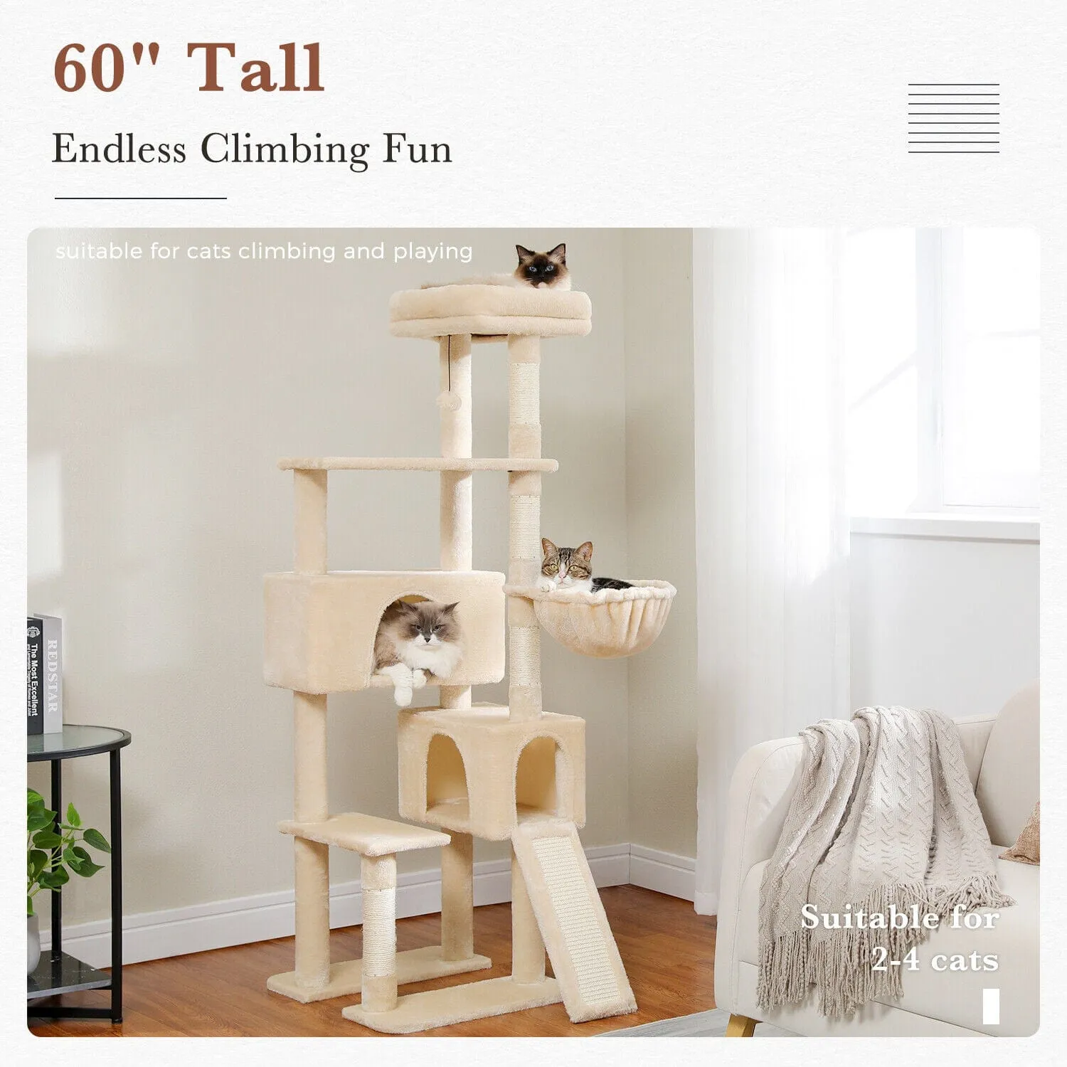 60" Multilevel Cat Scratching Tree
