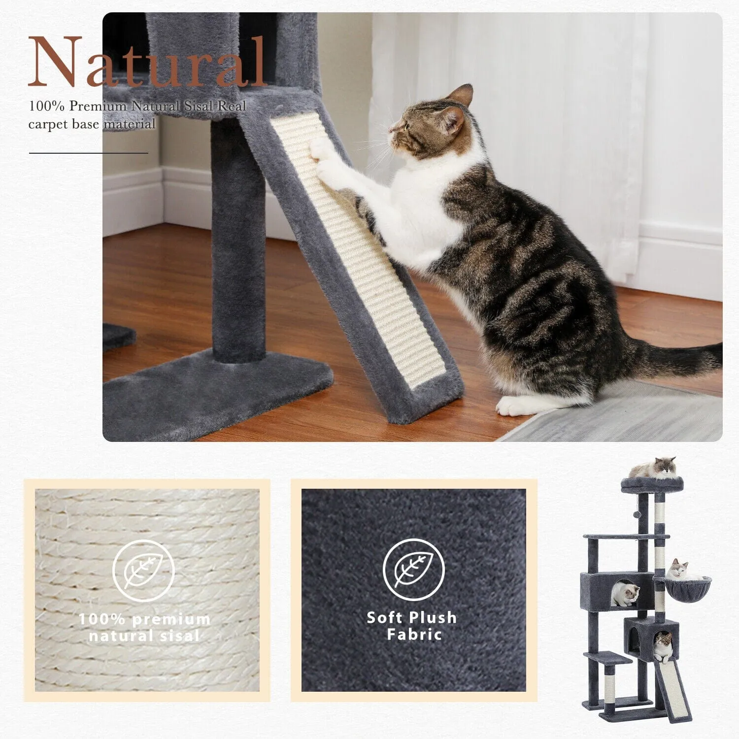 60" Multilevel Cat Scratching Tree