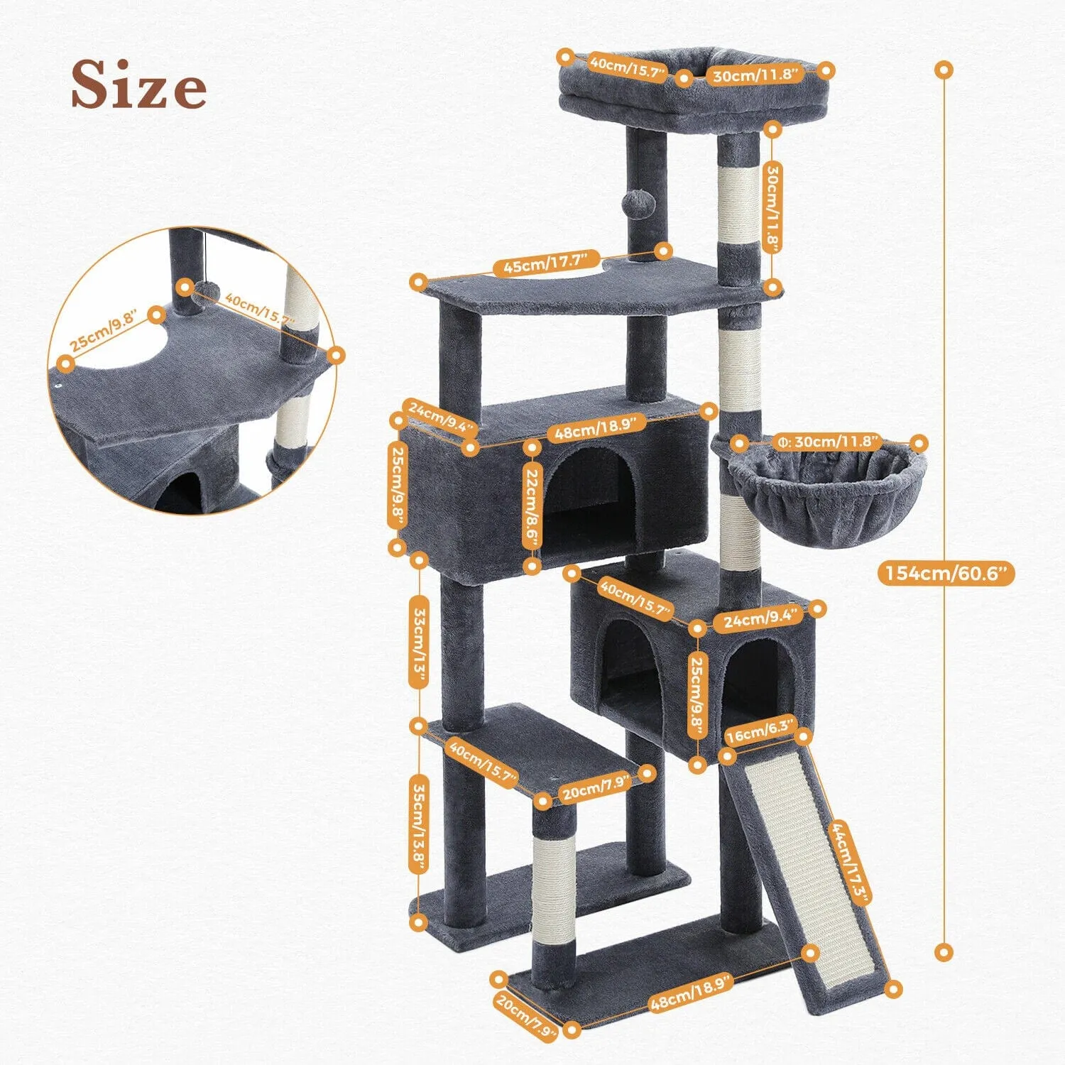 60" Multilevel Cat Scratching Tree