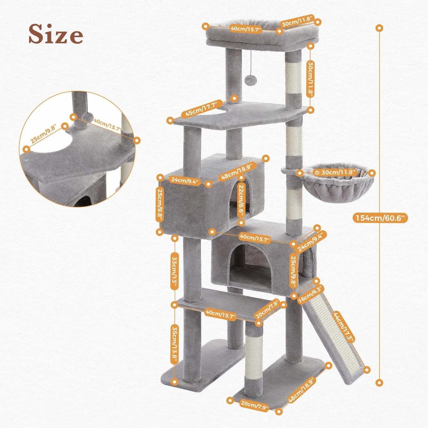 60" Multilevel Cat Scratching Tree