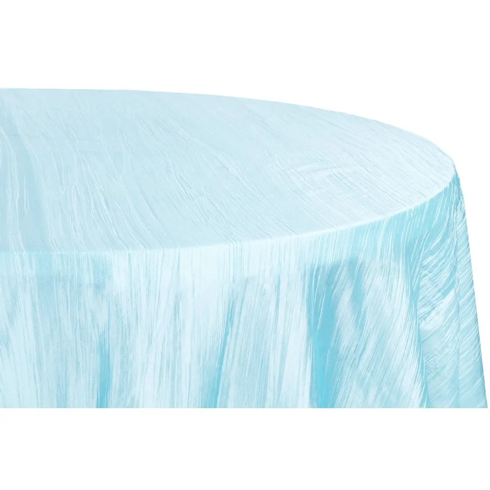 Accordion Crinkle Taffeta 120" Round Tablecloth - Baby Blue