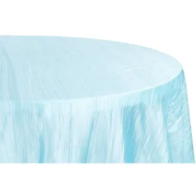 Accordion Crinkle Taffeta 120" Round Tablecloth - Baby Blue
