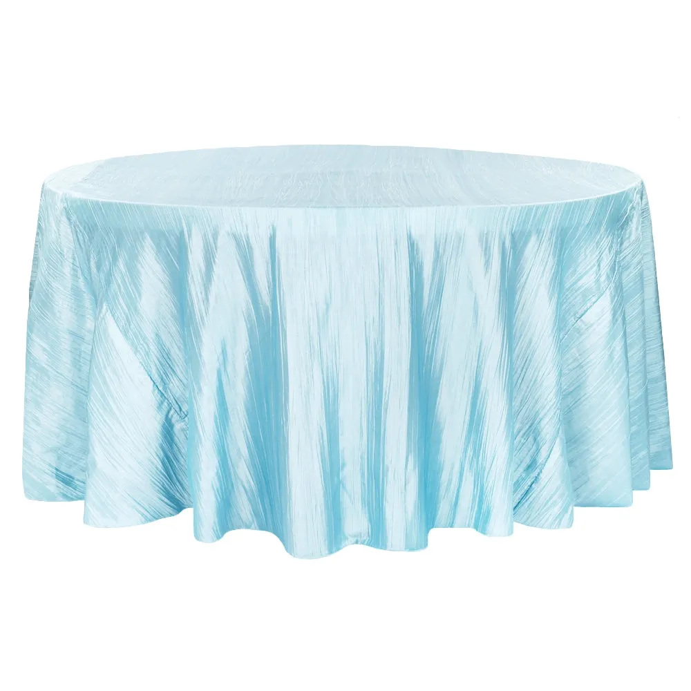 Accordion Crinkle Taffeta 120" Round Tablecloth - Baby Blue