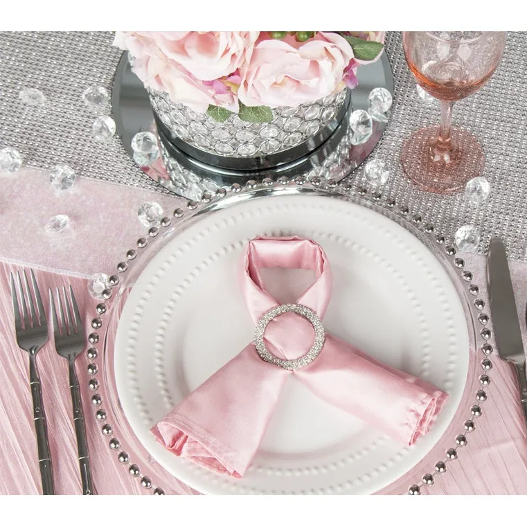 Accordion Crinkle Taffeta 120" Round Tablecloth - Pink