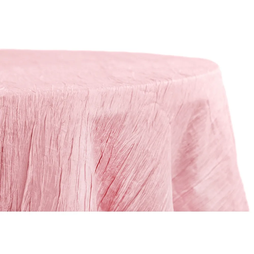 Accordion Crinkle Taffeta 120" Round Tablecloth - Pink