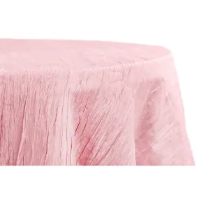 Accordion Crinkle Taffeta 120" Round Tablecloth - Pink