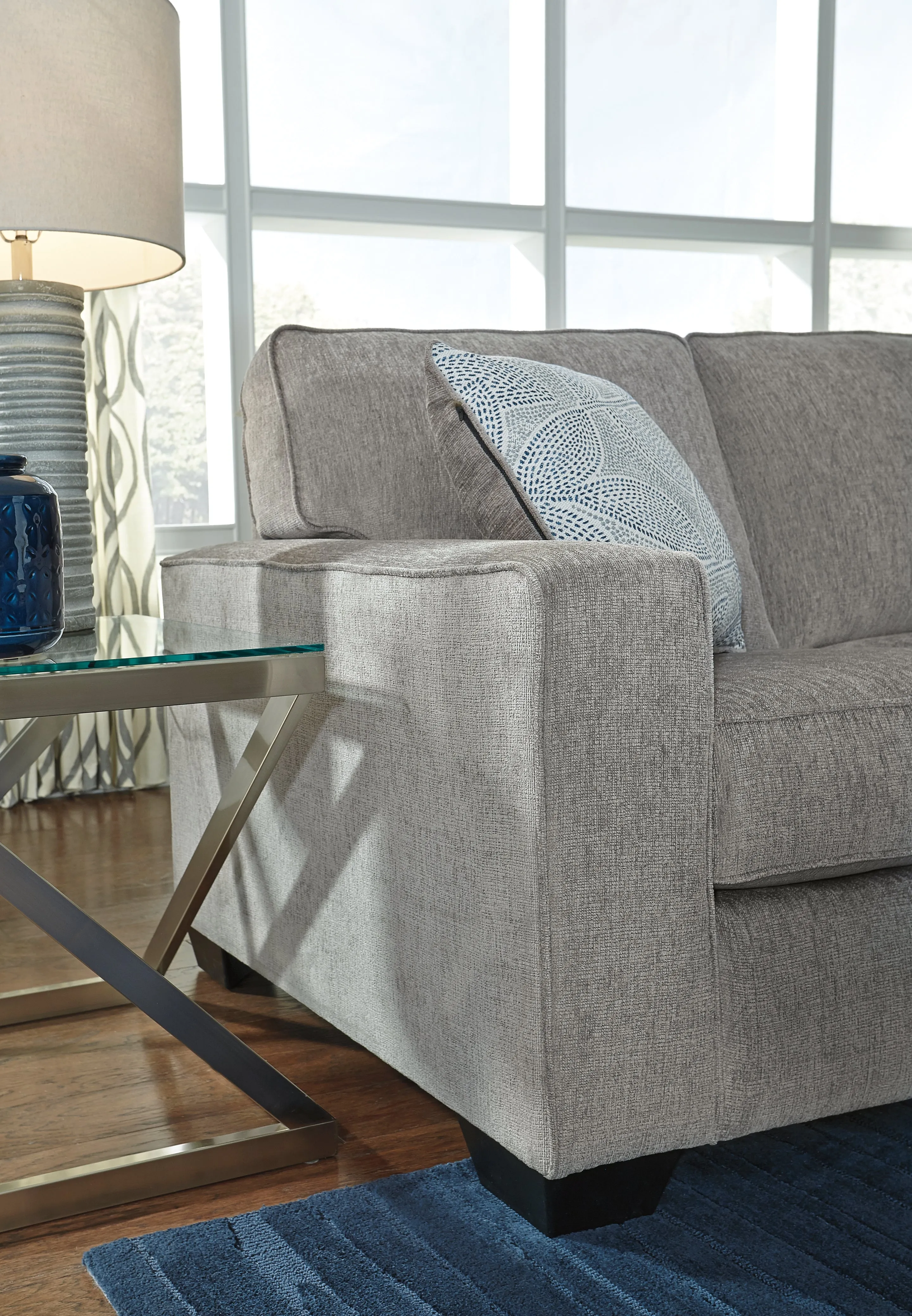 Altari 2-Piece Sleeper Sectional with Ottoman in Alloy