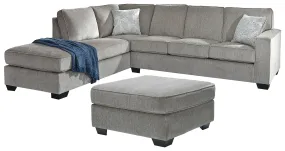 Altari 2-Piece Sleeper Sectional with Ottoman in Alloy