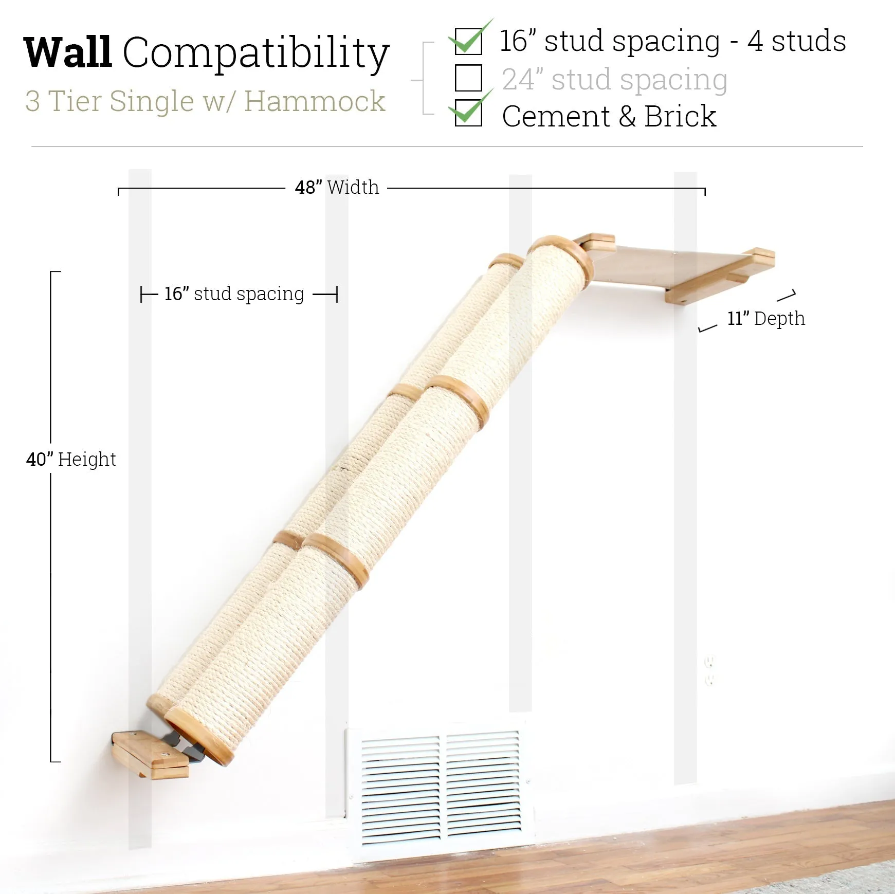 Angled Cat Scratcher Ramp (Cat Wall Scratchers) - by Catastrophic Creations