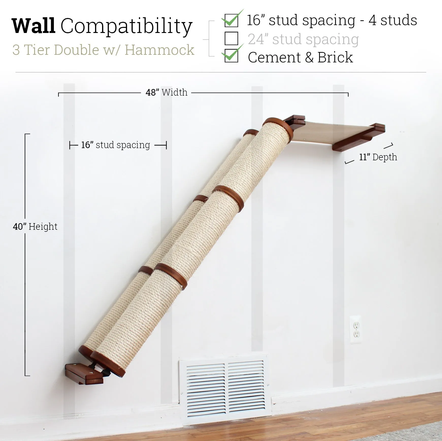 Angled Cat Scratcher Ramp (Cat Wall Scratchers) - by Catastrophic Creations
