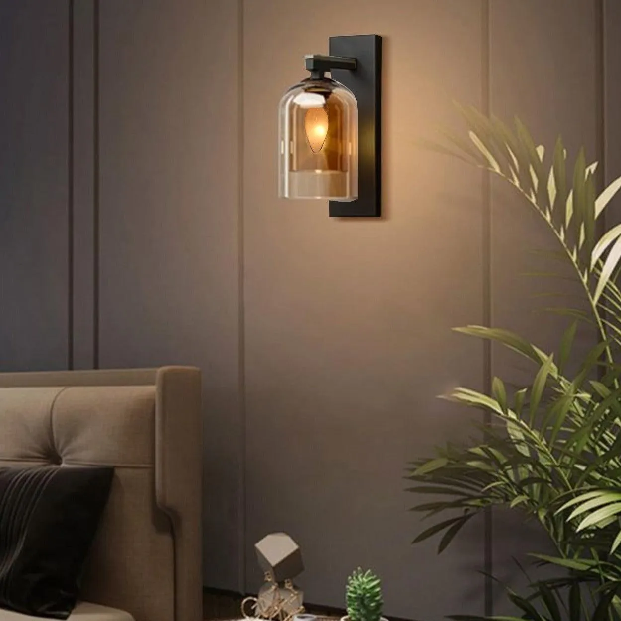ANKUR LUMI JADE DOUBLE WALLED GLASS CONTEMPORARY WALL LIGHT