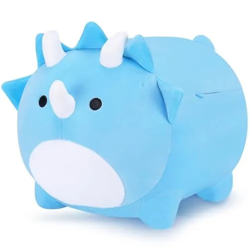 Auspicious beginning Dinosaur Plush Toys-16'' Blue Dinosaur PlushiesStuffed Animals, Cute Dino Plushie Dinosaur Anime Plush Pillows Birthday Gifts for Kids Boys Girls
