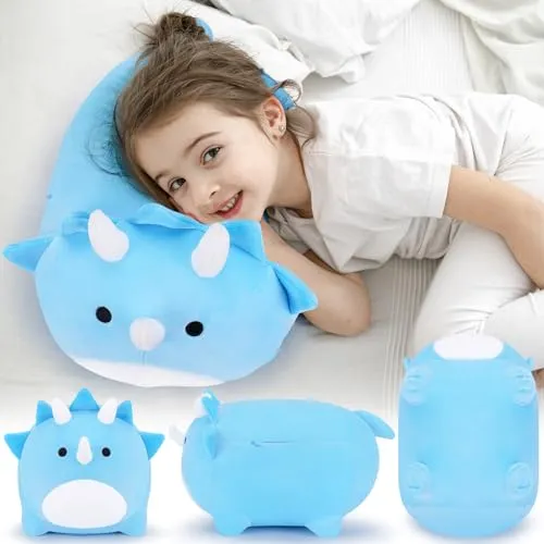 Auspicious beginning Dinosaur Plush Toys-16'' Blue Dinosaur PlushiesStuffed Animals, Cute Dino Plushie Dinosaur Anime Plush Pillows Birthday Gifts for Kids Boys Girls