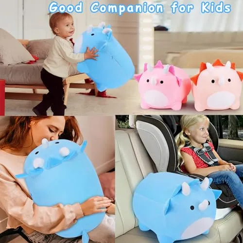 Auspicious beginning Dinosaur Plush Toys-16'' Blue Dinosaur PlushiesStuffed Animals, Cute Dino Plushie Dinosaur Anime Plush Pillows Birthday Gifts for Kids Boys Girls