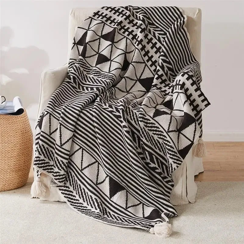 AZTEC TASSELED THROW BLANKET