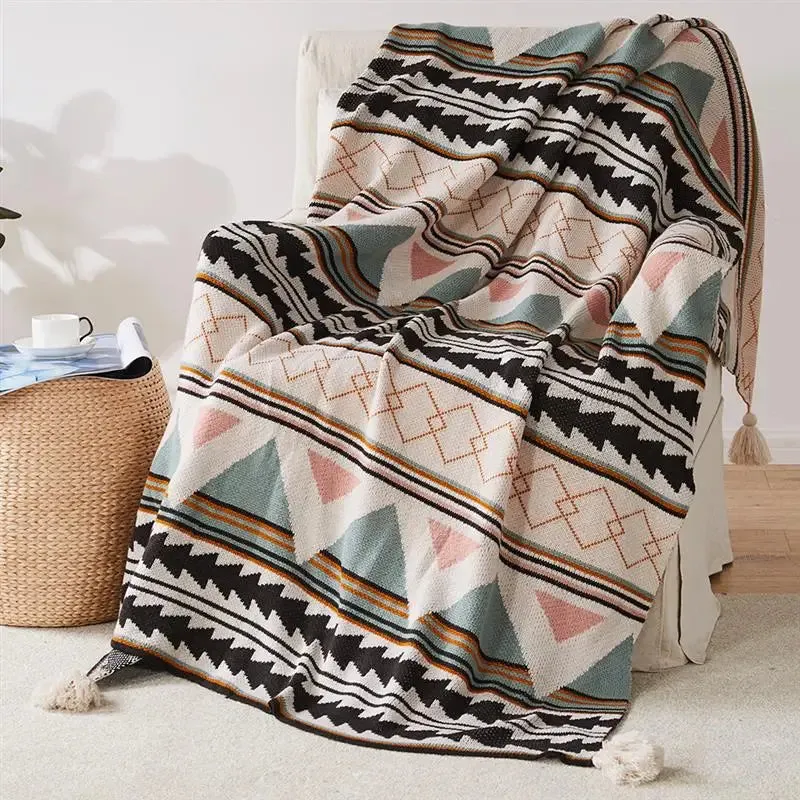 AZTEC TASSELED THROW BLANKET