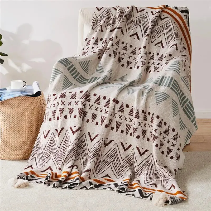 AZTEC TASSELED THROW BLANKET