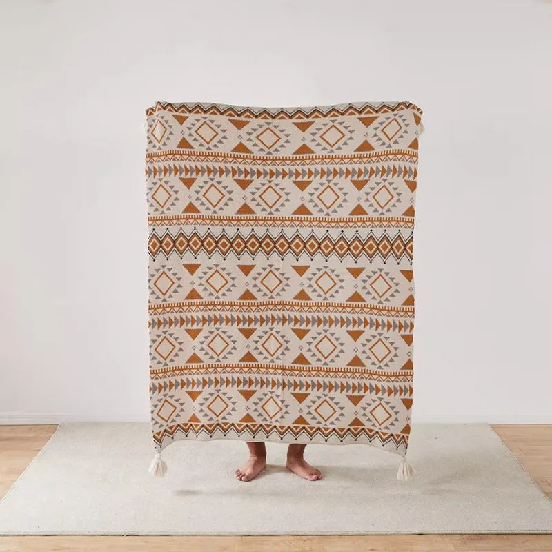 AZTEC TASSELED THROW BLANKET