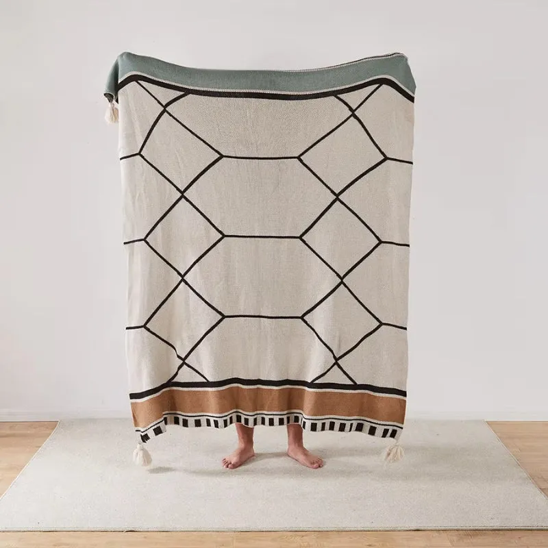 AZTEC TASSELED THROW BLANKET