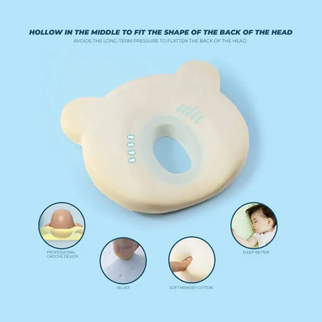 Babybee Baby Head Shaping Memory Pillow - Pink