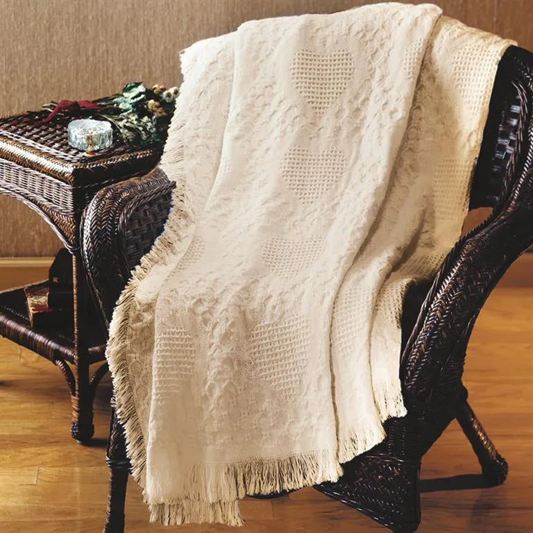 Basket Weave Heart Throw Blanket