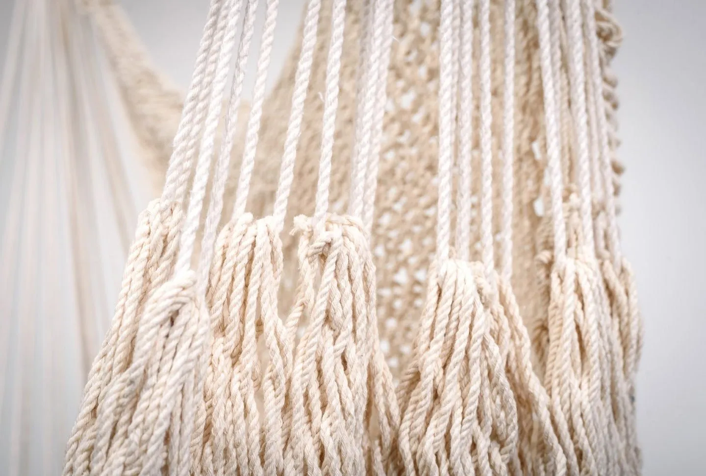 Boho Natural Cotton Hammock Swing with Tassels