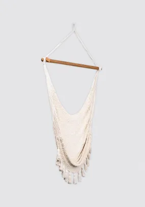 Boho Natural Cotton Hammock Swing with Tassels