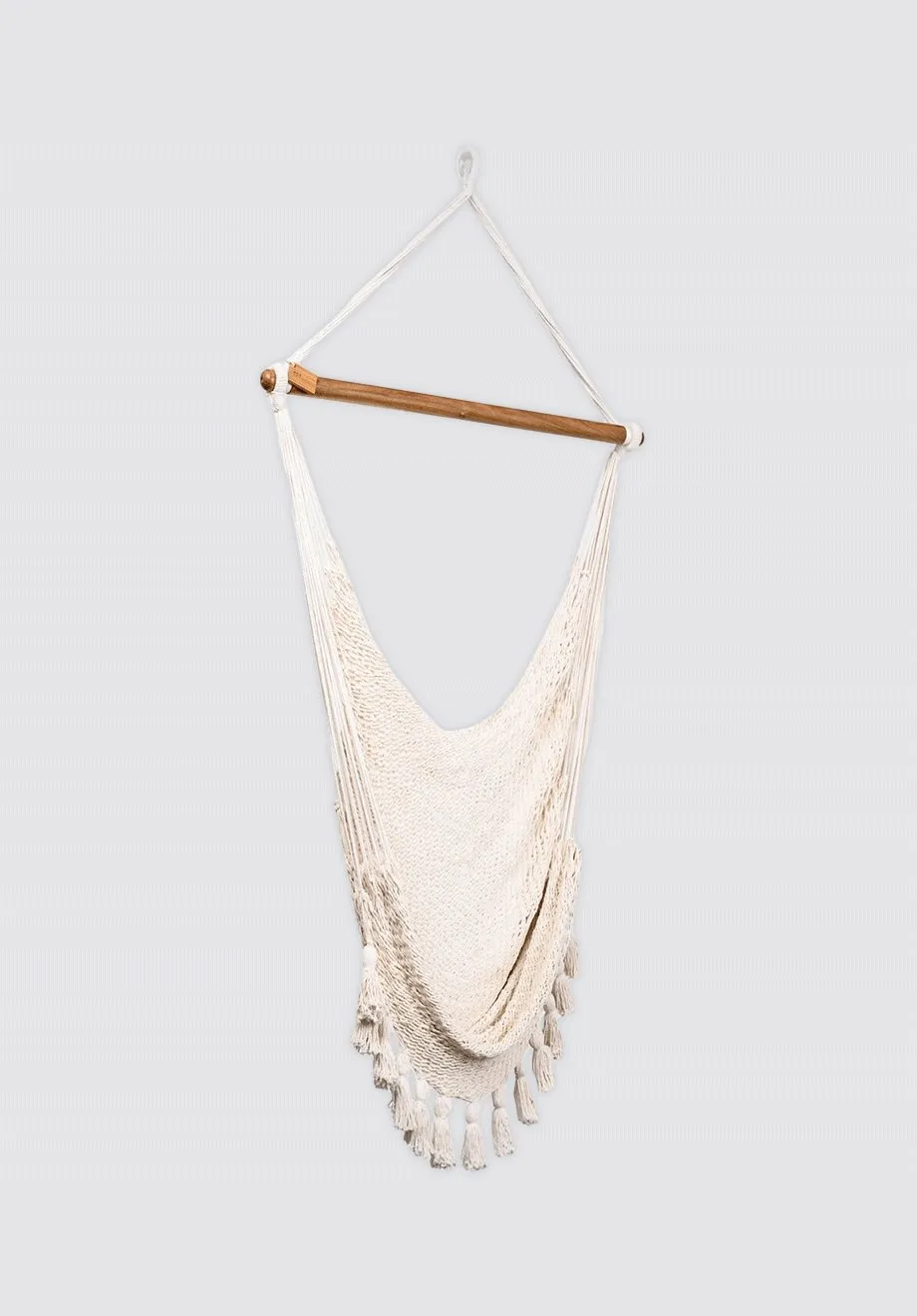 Boho Natural Cotton Hammock Swing with Tassels