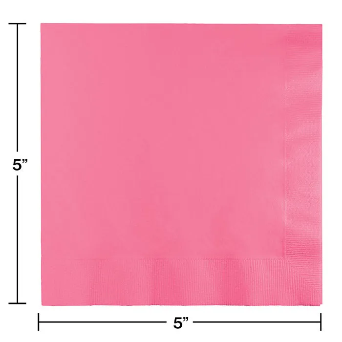 Bulk Candy Pink Value Friendly Beverage Napkins (240 per Case)