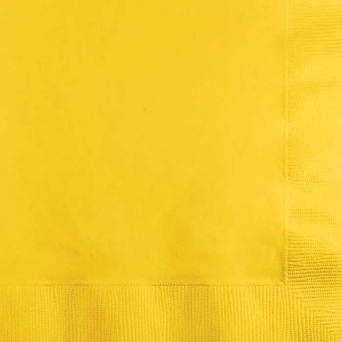 Bulk School Bus Yellow Value Friendly Beverage Napkins (240 per Case)