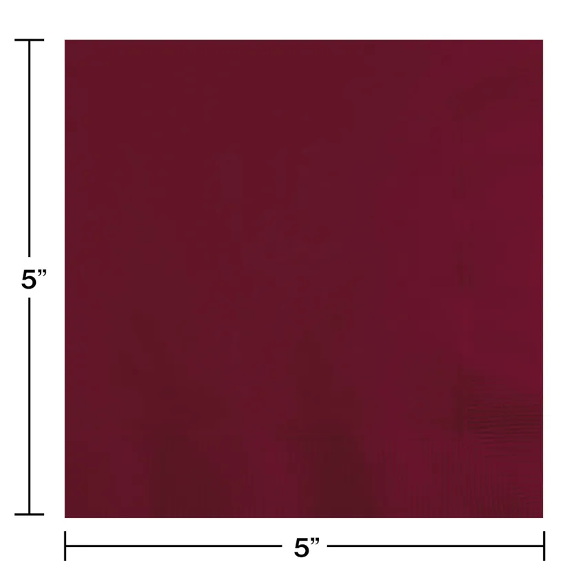 Burgundy Beverage Napkin 2PLY (1200 Per Case)