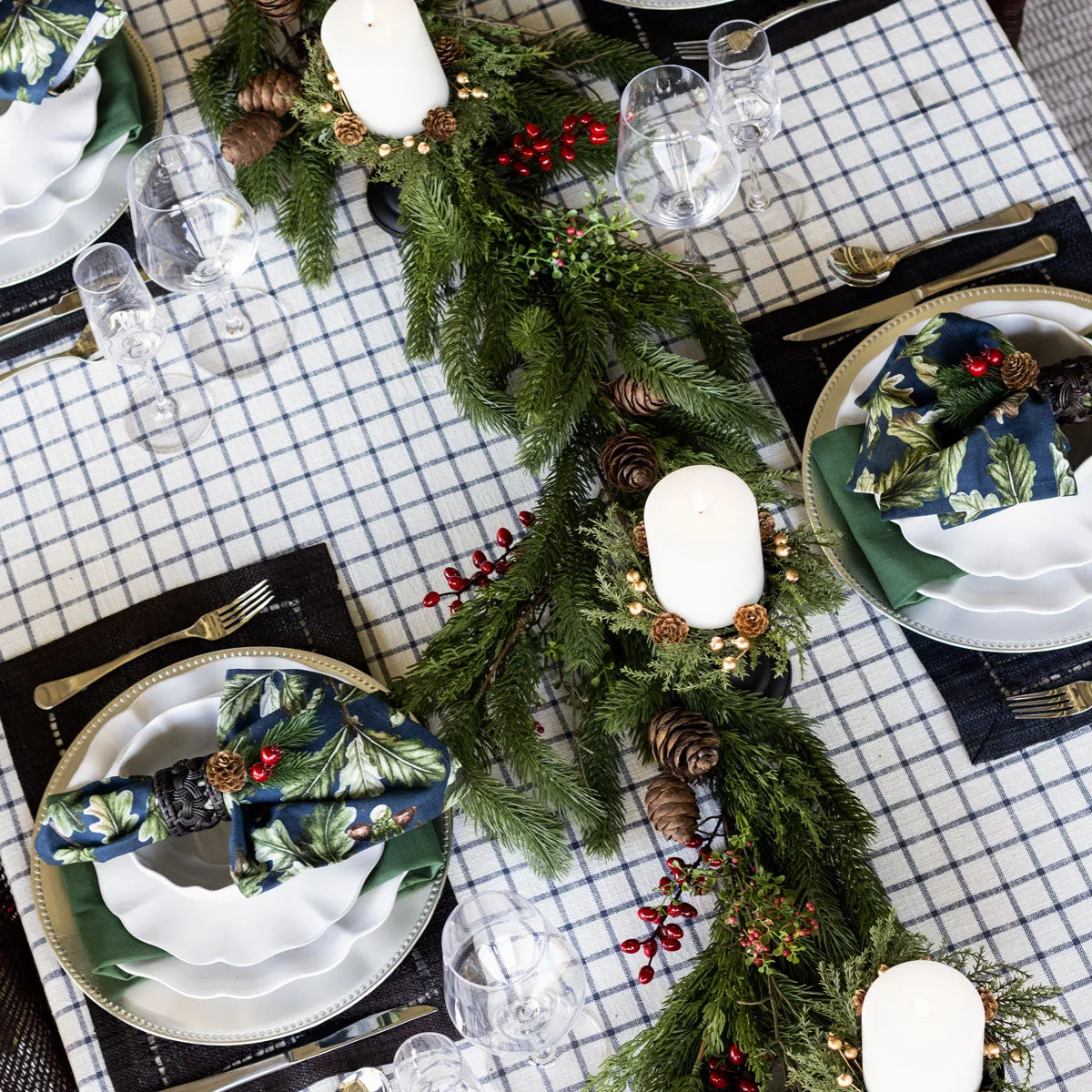 Check Tablecloths Blue & White