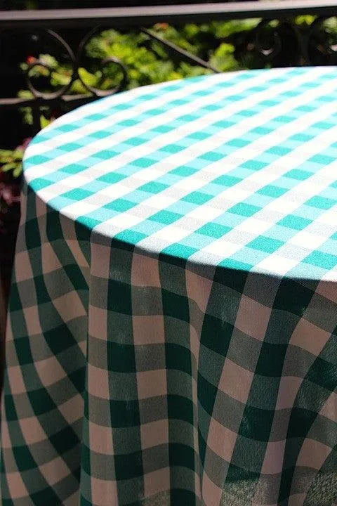 Checkered Outdoor Tablecloth With Umbrella Hole