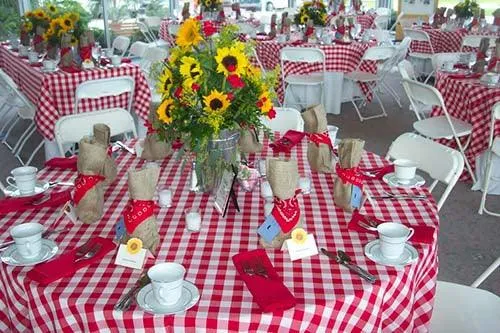 Checkered Outdoor Tablecloth With Umbrella Hole