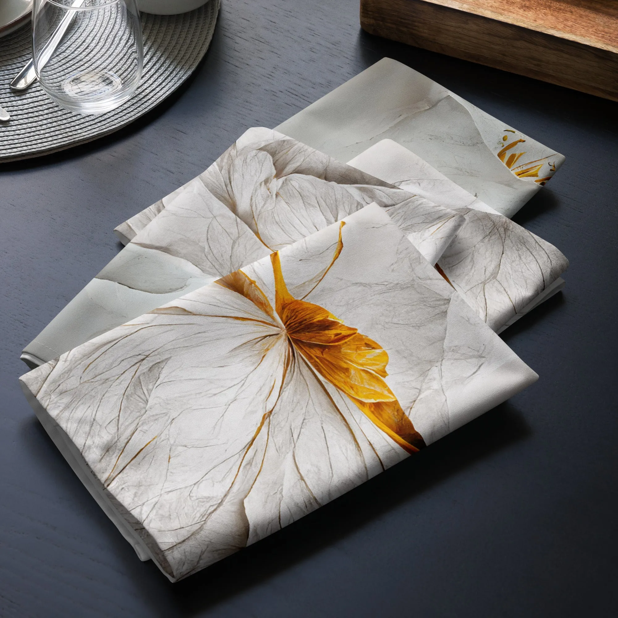 Colorful Flower Napkin Set x4: Vibrant Table Decor Upgrade