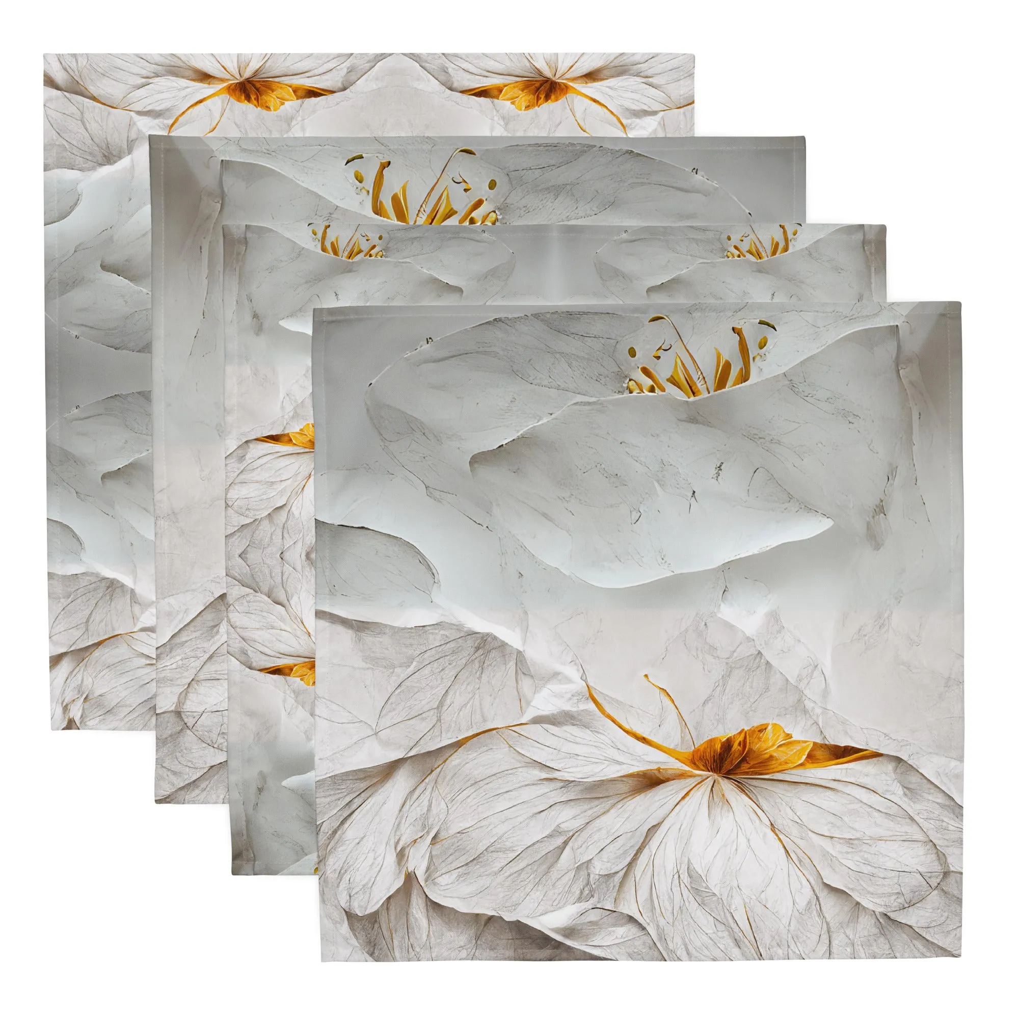 Colorful Flower Napkin Set x4: Vibrant Table Decor Upgrade