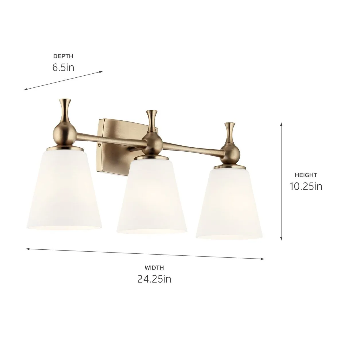 Cosabella 24 in. 3 Lights Vanity Light Bronze finish