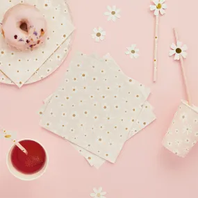 Daisy Floral Paper Napkins (Pack of 16)