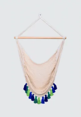 Deluxe Natural Cotton Hammock Swing with Rainforest Inspired Tassels