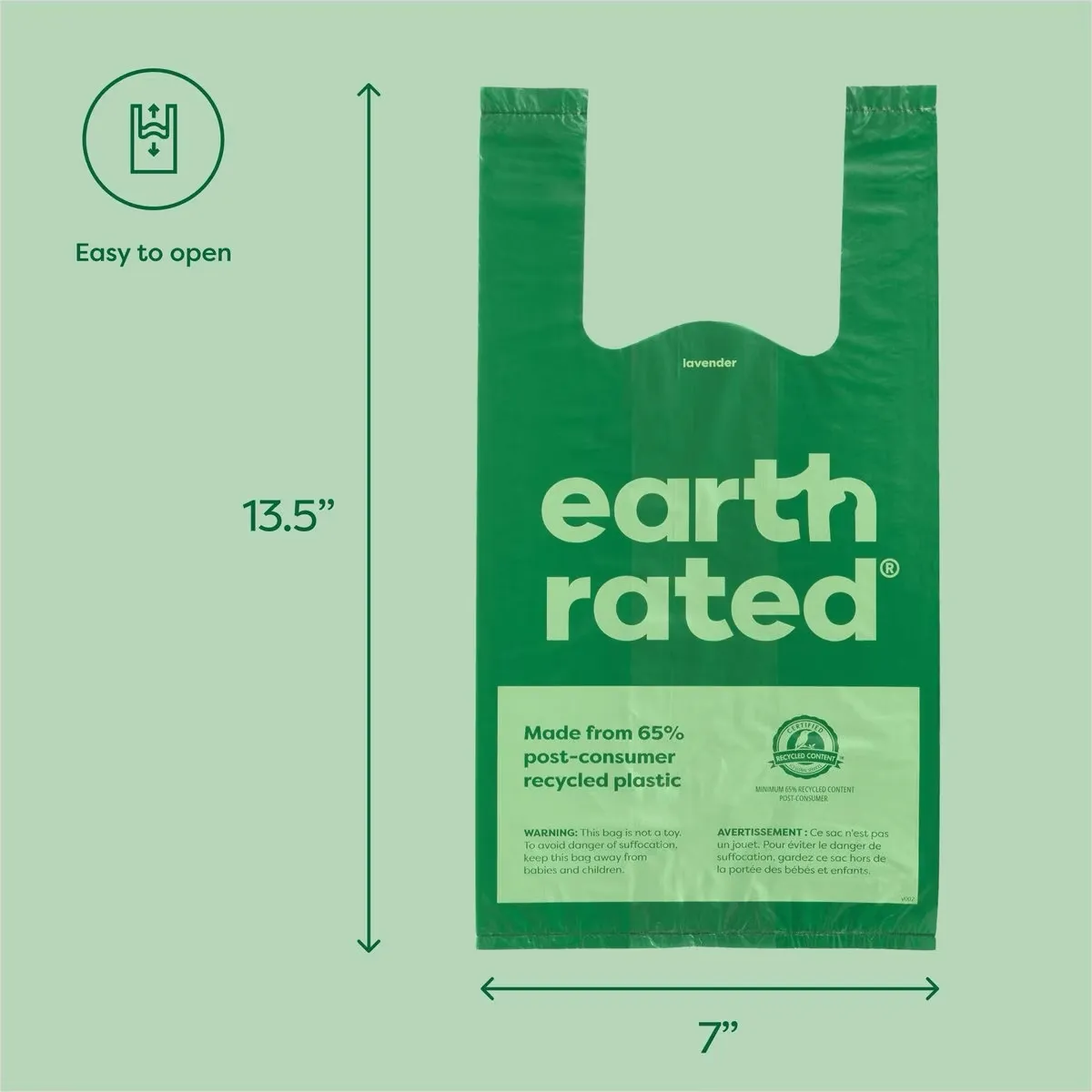 Earth Rated Lavender Scented Easy-tie Handle Bags