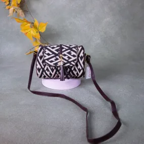 Easy Slings Black Colour with White Prints- Boho (Double partition)