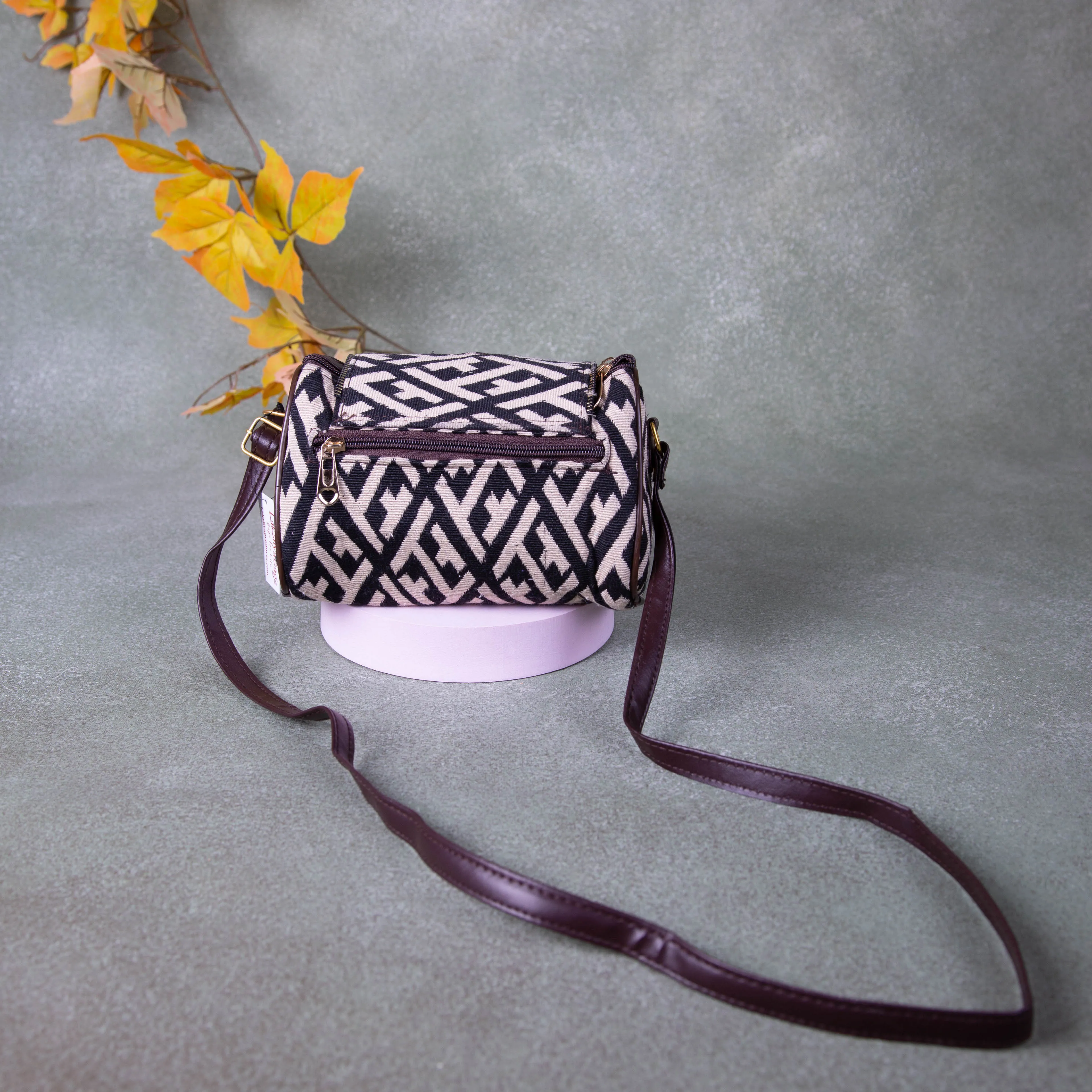 Easy Slings Black Colour with White Prints- Boho (Double partition)