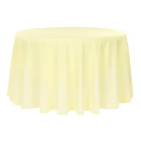 Economy Polyester Tablecloth 120" Round - Pastel Yellow